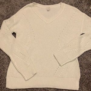 A New Day/Target Cream V-Neck Sparkle Sweater